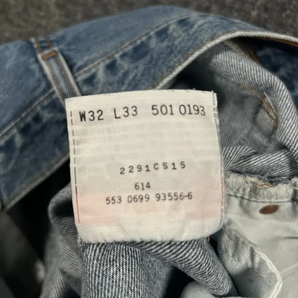 VTG Levis 501 Jeans Men 32x33 (30x32) Denim Button Fly USA 90s 553 0193